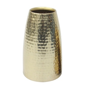 Florero de metal plateado, centro de mesa decorativo para interior de sala de estar - Product Image 4