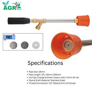 Pistolet à eau à jet de 16 mm 1 pied, pulvérisateur d'eau agricole haute pression, corps en acier inoxydable durable - Product Image 3