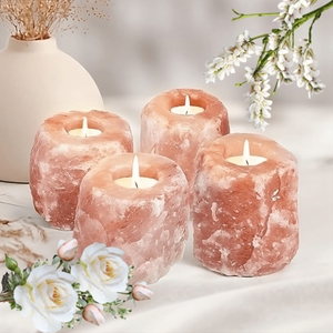 Meilleures ventes de bougies au sel gemme et de bougies de thé avec support en fer forgé Bougie au sel rose de l'Himalaya - Product Image 2