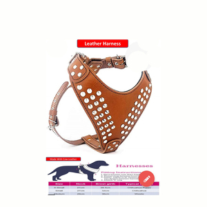 Adjustable leather Dog Training Harness with Reflective Stitching Pet Supplies Made From <b>Duck</b> Fabric and Leather - Product Image 2