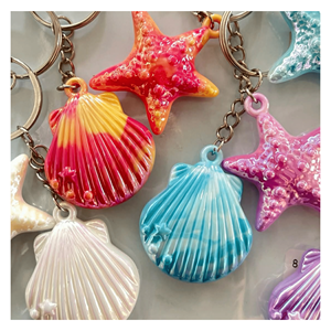 พวงกุญแจเปลือกหอย ทำด้วยมือจากวัสดุเปลือกหอยธรรมชาติ สำหรับเป็นของที่ระลึกและเครื่องประดับตกแต่งกระเป๋า นำเข้าจากเวียดนาม - Product Image 2