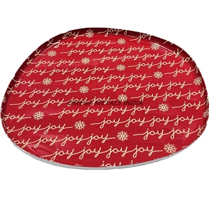 Bandeja verde circular con un borde negro pulido y un encantador diseño navideño con osos juguetones, perfecto para la decoración de temporada - Product Image 6