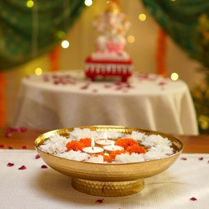 Urli en métal martelé, or, élégant, décoratif, bol métallique artisanal, parfait pour les bougies flottantes, les arrangements floraux - Product Image 5