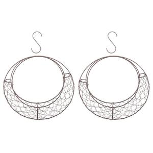 Retro Iron Moon Shape Succulent <b>Pot</b> Hanging Planter Plant <b>Holder</b> - Product Image 1