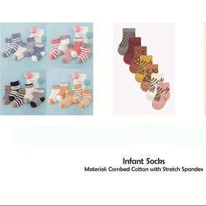 100% Cotton Stretch Kids Socks Boys/Girls Winter Casual Soft Touch Breathable Eco-Friendly Anti-Bacterial Anti Slip <b>Toddler</b> - Product Image 2