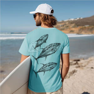 Camiseta de pesca transpirable de secado rápido para uso en exteriores Camiseta de pesca con logotipo personalizado para hombres Ropa de verano - Product Image 3