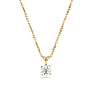 Pendentif tendance en diamant rond à 4 griffes, 0,30 ct, diamant de laboratoire en platine, pour mariage, fiançailles, soirée, occasions spéciales - Product Image 2