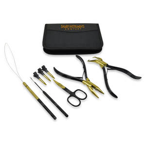 Ensemble de pinces en acier inoxydable noir et or durables et élégantes Outil d'extension de cheveux pour cheveux synthétiques - Product Image 5