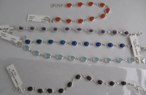 Shah Gems Women's Natural Blue Chalcedony <b>Bracelet</b> 925 Sterling Silver Crystal <b>Bracelets</b> & <b>Bangles</b> - Product Image 1