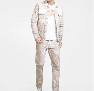 Veste en jean vintage pour hommes, vêtements d'extérieur décontractés de style personnalisé avec manches longues et poches avant, veste en jean d'hiver - Product Image 5