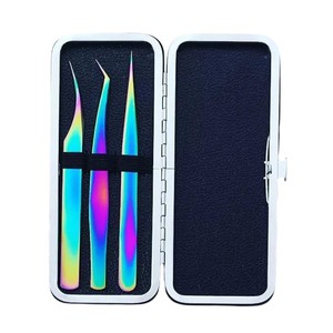 Pince à épiler d'extension de cils de couleur personnalisable professionnelle Anti Static Non Slip Fiber Tip Lash Volume Tool Instruments de beauté - Product Image 5