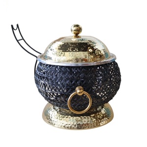 Couvercle de couvercle en forme de marmite couleur or noir brillant poli martelé Design casserole d'ustensiles de cuisine pour réchauffer les casseroles alimentaires - Product Image 4