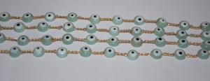 Hermosa Cadena de Rosario con Cuentas de Peridoto Verde de 4mm, Cadena de Cuentas Hecha a Mano con Alambre Chapado en Oro para la Creación de Joyería - Product Image 3