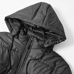 เสื้อแจ็กเก็ตขนเป็ดสำหรับผู้ชาย, มีฮู้ดปกตั้งมีกระเป๋ามีซิปสีดำสำหรับใส่เพื่อให้ความอบอุ่นกลางแจ้งโลโก้ออกแบบได้ตามต้องการ - Product Image 5