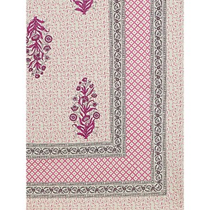 Ensemble de draps en coton 100% rose à fleurs, taille super king, avec 2 taies d'oreiller, 3 pièces, pour usage domestique - Product Image 5