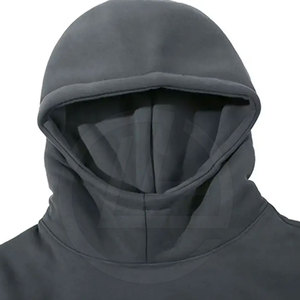 Nueva llegada de calidad premium algodón mezclado hombres sudaderas con capucha de gran tamaño invierno sólido polar transpirable ropa casual - Product Image 5