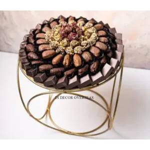 Chocolats en métal poli brillant argenté d'utilisation de concepteur d'art créatif moderne de mariage et d'événements et plateau de bols de service de sucreries - Product Image 5