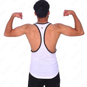 Chaleco de gimnasio de algodón GSM 230 para hombre, camiseta sin mangas Lisa con logotipo personalizado para culturismo y Fitness con ribete de contraste - Product Image 4