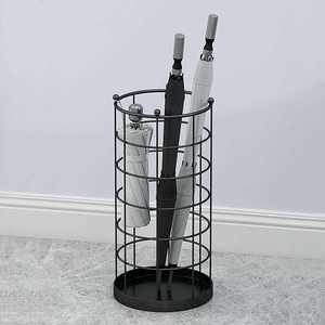 Metal <b>Umbrella</b> <b>Holder</b> with Drip Tray and 2 Hooks, Home Decoration Free-Standing/Black - Product Image 1