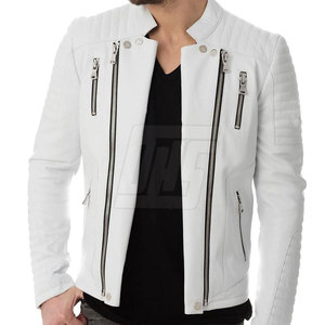 Veste en cuir taille personnalisée en gros Veste d'hiver pour l'extérieur Veste en cuir à col montant pour hommes - Product Image 1