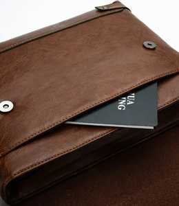 Porte-documents d'affaires vintage de style britannique pour hommes grande capacité Premium 15, 6 pouces sac pour ordinateur portable épaule bandoulière Simple - Product Image 4