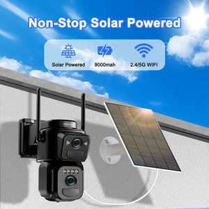 Cámara de Seguridad Solar Inalámbrica 2.4G 1080P con Doble Pantalla, Doble Lente, Vista de 360°, Funciona con Batería, Sistema de Vigilancia IP para Exteriores - Product Image 6