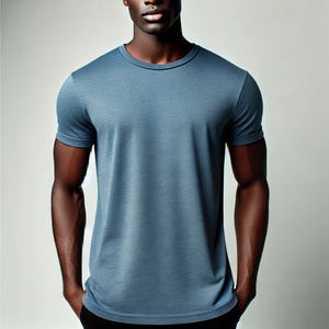 Haute qualité 100% coton col roulé manches courtes coupe régulière respirant personnalisé tissu poids blanc T-Shirts pour hommes - Product Image 4