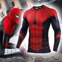 Camisas de compresión OEM en estilo Spider Man, protector de erupción completamente sublimado con tamaño personalizado y logotipo hecho en Pakistán