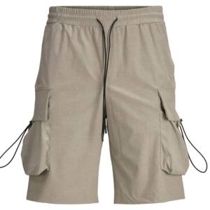 Comfort Elastic Waistband <b>Men's</b> Casual Canvas Solid Cargo <b>Shorts</b> Below Knee Loose Fit <b>Long</b> <b>Shorts</b> Waterproof Breathable - Product Image 4