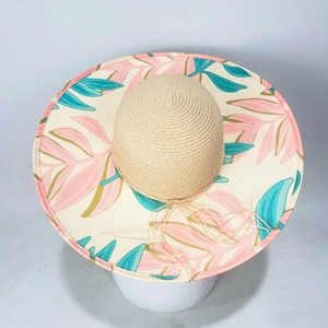 ชุดกระเป๋าผ้าใบสำหรับผู้หญิงกระเป๋าชายหาดลายดอกไม้พร้อมหมวกและกระเป๋าซิปสามารถปรับแต่งได้ - Product Image 5