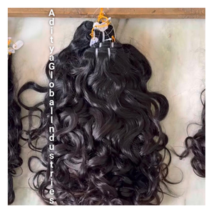 Extensions de cheveux Remy bon marché, machine indienne bouclée à double trame, double trame, sans enchevêtrement - Product Image 1