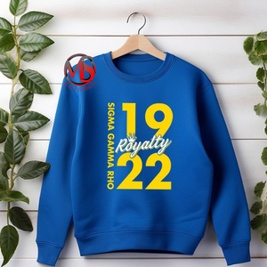 Wholesale Sweatshirts Crewneck Glitter Printing & Embroidered Stretchable Bottom <b>Blue</b> Color Sigma Gamma Rho Sorority Streetwear - Product Image 5