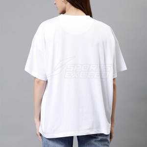 Camiseta de Verano para Mujer, Diseño Nuevo, Holgada, de Manga Corta, Informal, 100% Algodón, Transpirable, Color Personalizado - Product Image 3