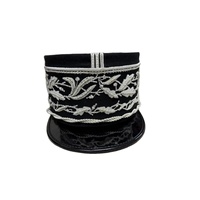 Képi historique de la Gendarmerie française brodé à la main, avec tressage argenté, logo personnalisé, en polyester/coton respirant, toutes saisons