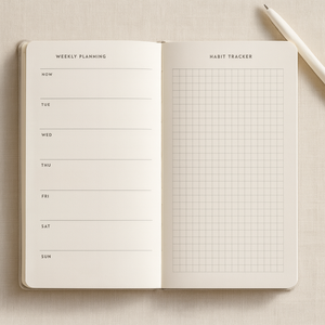 LABON 포커스 리넨 하드커버 저널 골드 포일 디자인 미니멀 데일리 플래너 생산성 마음챙김 목표 설정용 - Product Image 2
