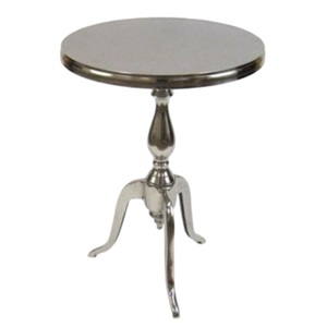 Mesa de centro redonda de aluminio de alta calidad moderna con tres patas inferiores Metal pulido brillante para muebles para el hogar - Product Image 1