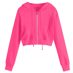 Sweat à capuche pour femme, logo personnalisé vintage, 100% coton, ourlet brut, lavage à l'acide, délavé au soleil, sweat à capuche court pour femme - Product Image 3