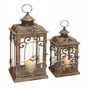 Top vente intérieur/extérieur maison et Camping sol lanterne fer métal avec bougie en verre utilisation noël maison lanterne décorative - Product Image 5