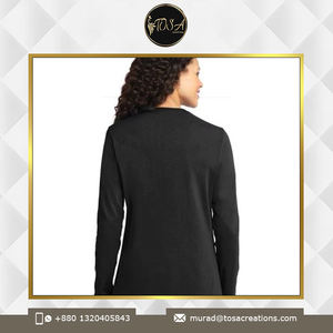 Camisetas de mujer de algodón 100% sostenibles de calidad superior Slim Fit hombro 160 GSM marca personalizada secado rápido manga completa al por mayor - Product Image 3