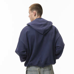 QUICKSHOW Streetwear 380G sweat à capuche éponge français Boxy Fit blanc Logo personnalisé impression poids lourd culture hommes à capuche - Product Image 3