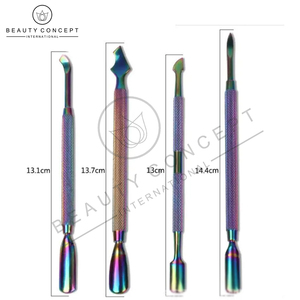 Empujador de cutículas de uñas multicolor Buena venta Herramienta de cuidado de uñas Uso en salón de belleza para cuidado Empujador de cutículas de acero Ecológico - Product Image 5