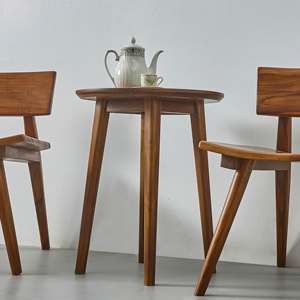 โต๊ะชาไม้สักผ่อนคลายร่วมสมัยโต๊ะกาแฟไม้พร้อมขาสูงสำหรับห้องนั่งเล่น - Product Image 4