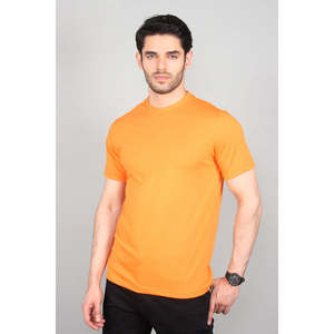 T-shirt basique en coton à col rond pour homme, faible MOQ, 100 % coton tricoté, teint uni, 300 grammes, T-shirts de mode compressés - Product Image 3