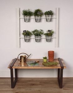 Galvanized Metal Wall Plant Container for <b>Indoor</b> Vertical Herb Garden <b>Hanging</b> 6 Pot Wall <b>Planter</b> Home Decoration - Product Image 3