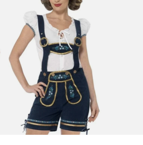Trajes tradicionales alemanes de Oktoberfest y pantalones cortos bávaros para mujer Lederhosen - Product Image 4