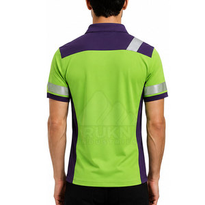 Chemises polo de travail légères en polyester respirant à haute visibilité pour hommes, pour les travaux en extérieur, les équipes de construction, les ouvriers d'usine - Product Image 2