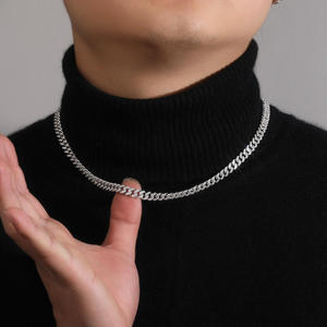 Collier cubain entièrement serti de moissanite, argent sterling 925, testé au diamant, unisexe, tendance hip-hop, bijoux de rappeur - Product Image 1