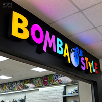 Enseigne lumineuse 3D personnalisée en métal doré EZD, logo rétroéclairé pour vitrine, bureau, hôtel et publicité de bâtiment commercial