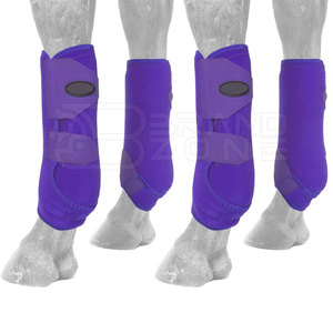 Bottes de brossage pour chevaux sur mesure de haute qualité en néoprène/cuir, durables, confortables, couleur unie, prix bas, équipement d'entretien pour chevaux - Product Image 5