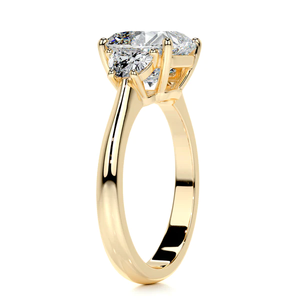 2.82 Ct <b>Cushion</b> Cut Lab Grown Diamond Engagement <b>Ring</b> Three Stone Rose Gold CVD IGI Certified Bohemian Style 14K Anniversary - Product Image 5